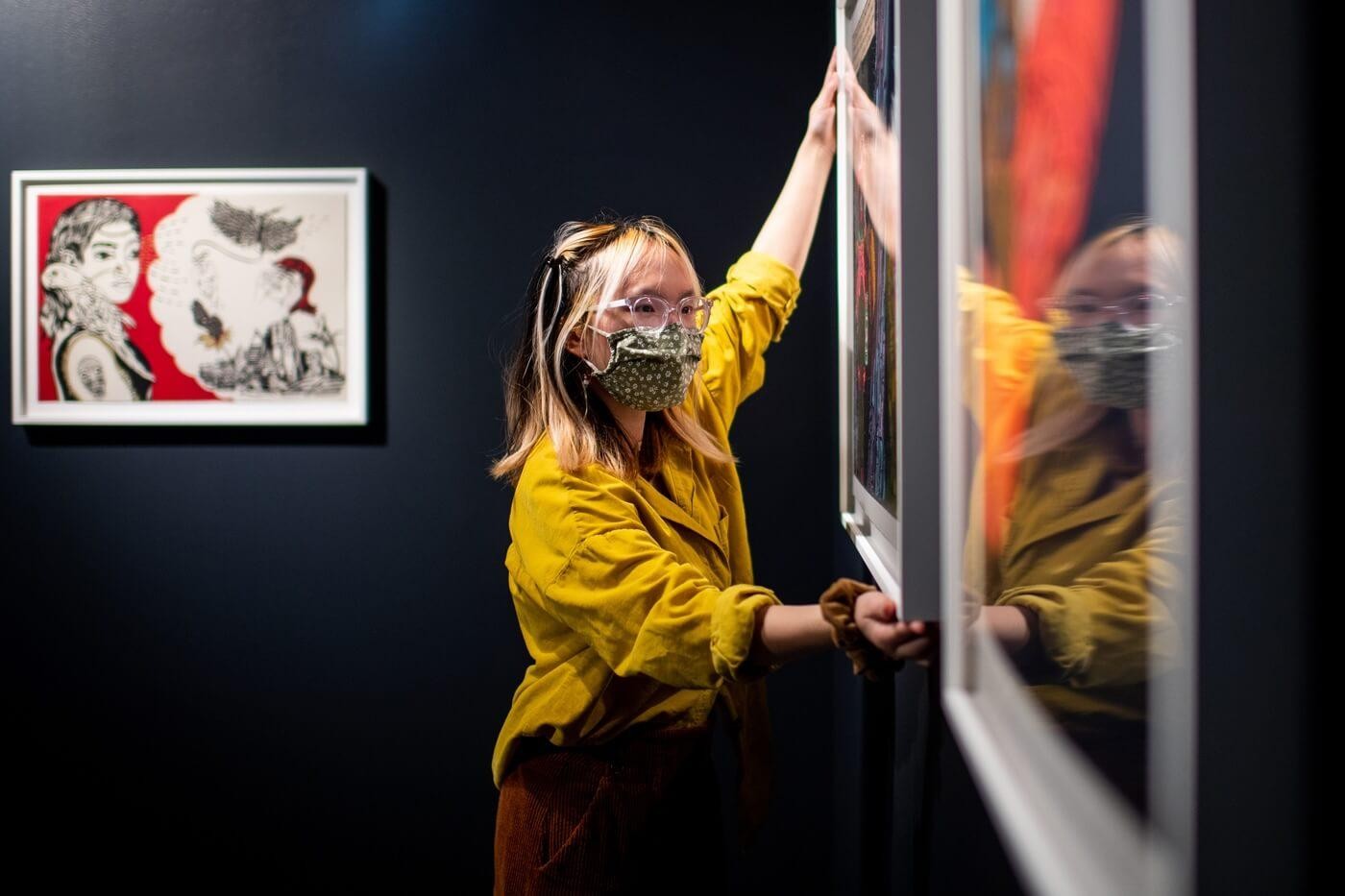 Stationery design of letterhead and business cards for the company Anders on top of a blurred photo of a house interior.